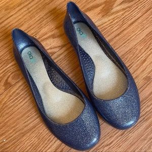 Blue Glitter Jelly  Oka B Flats